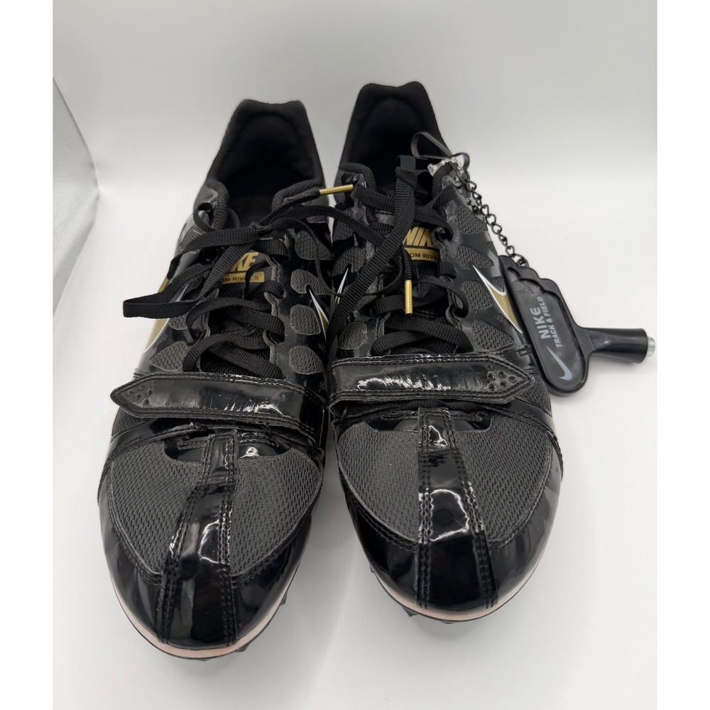 Nike Zoom Rival S 6 Sprint Track Cleats Shoes Key Spikes Black Gold Mens Sz 9.5